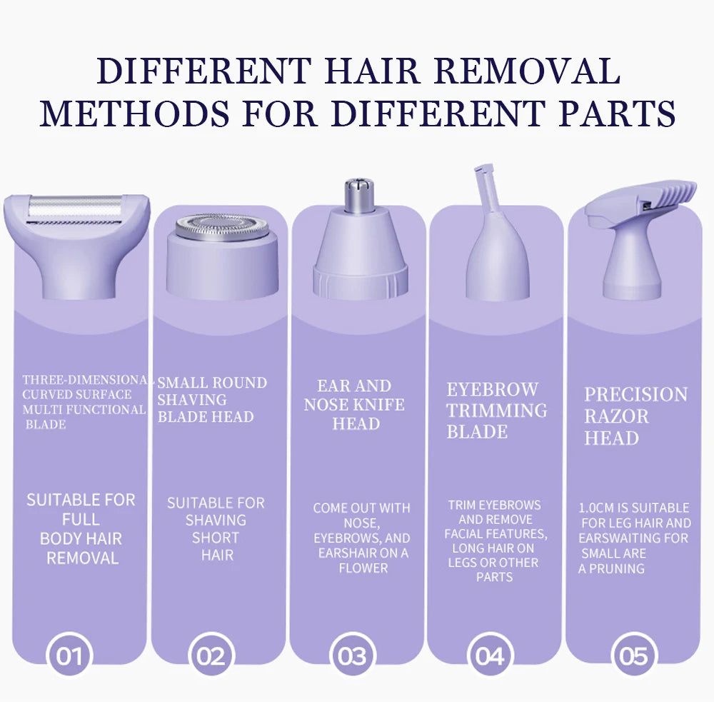 Rechargeable 5-in-1 Women's Shaver